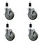 Service Caster 5'' Gray Poly Swivel 1-3/8'' Expanding Stem Caster Set with Brake, 4PK SCC-EX20S514-PPUB-TLB-138-4 - alternate 1